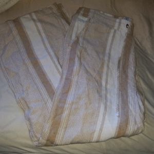 NEVER WORN Tan and white lined linden pants